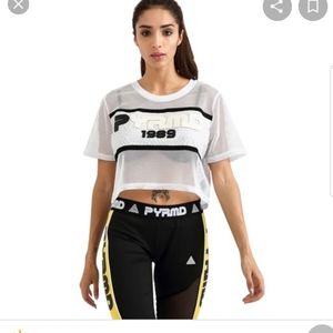 Black Pyramid Mesh Crop Top